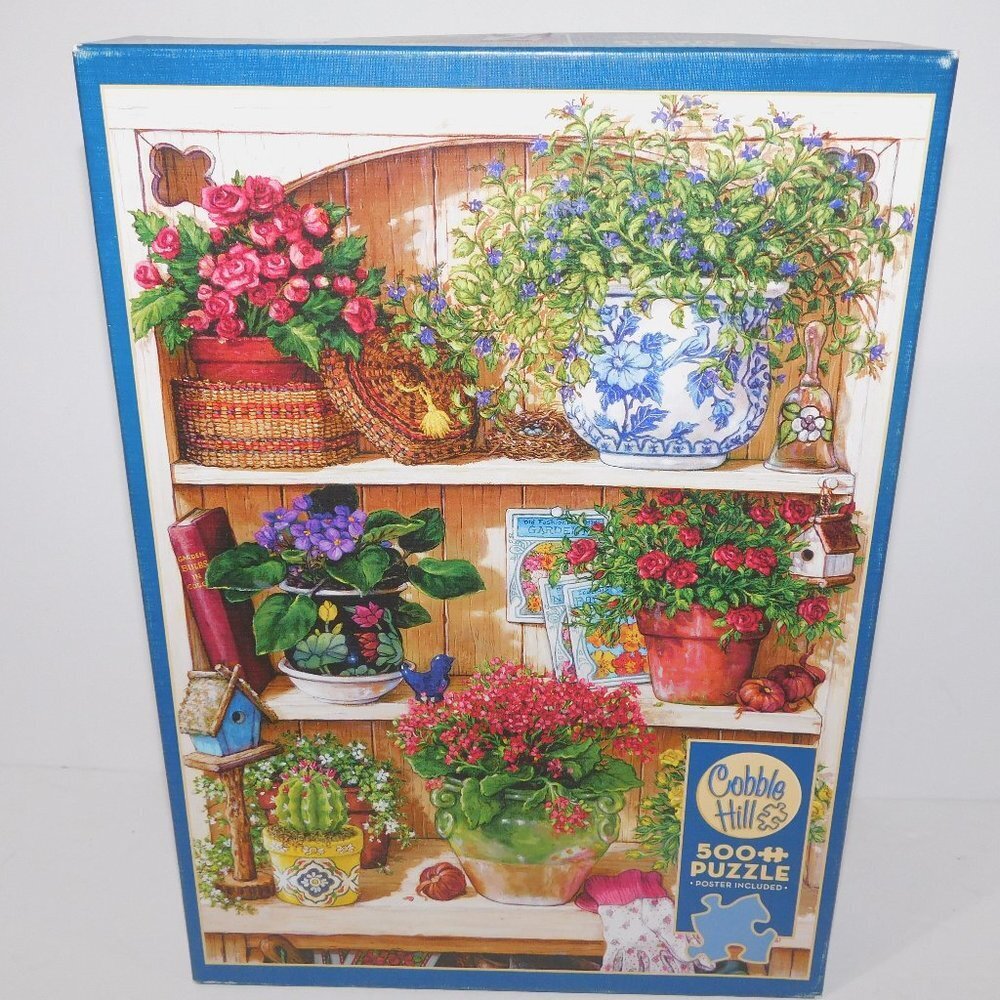 FLOWER CUPBOARD Cobble Hill 500 piece Puzzle  Janet Kruskamp 85015